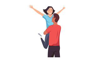 People hugging together with, a Person Illustration by Things for designers