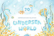 Undersea World Watercolor Clipart, an Animal Illustration by Fedulova Art (Thumbnail 1 of 9)