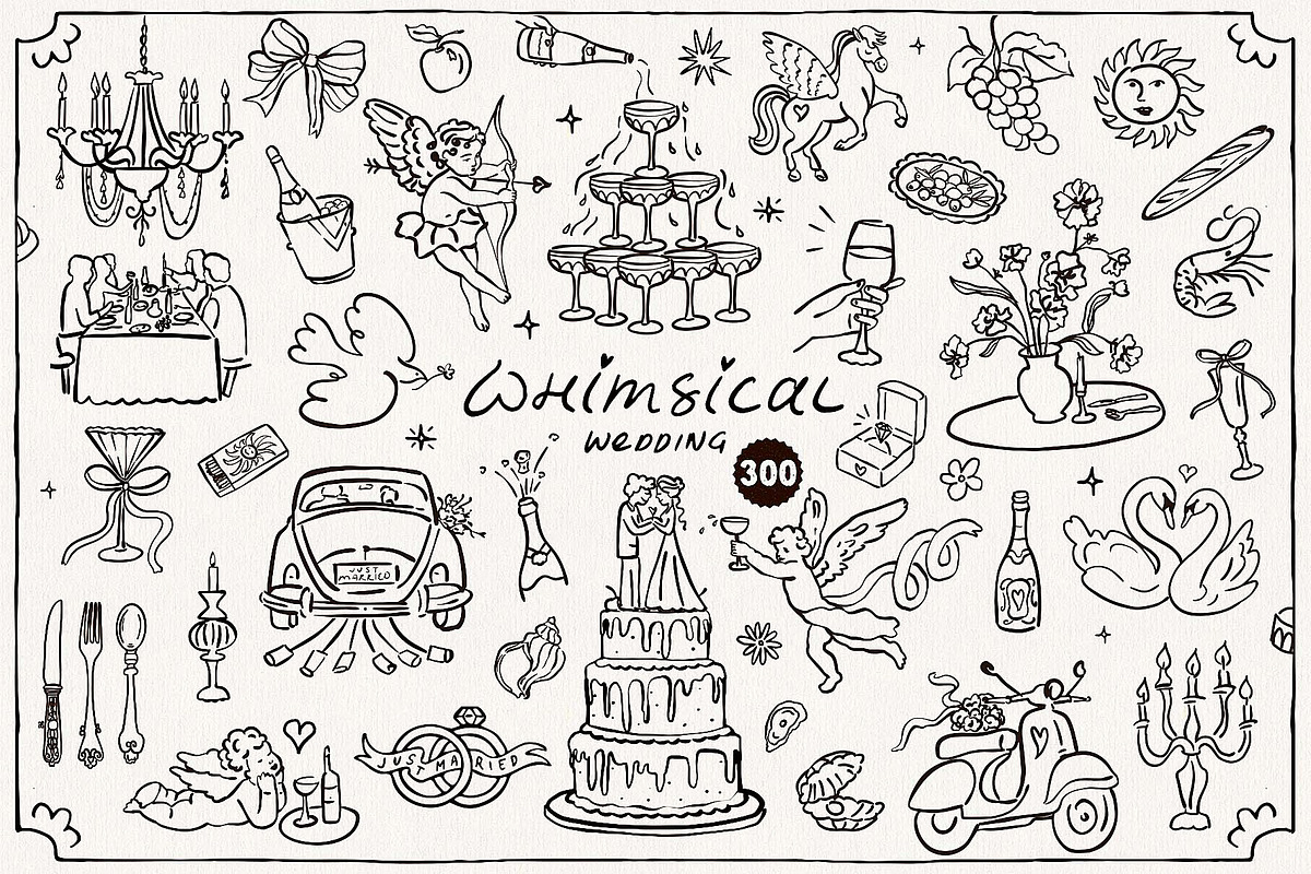 Whimsical Wedding SVG Clipart Bundle, an Object Illustration by Ayya Studio (Photo 3 of 22)