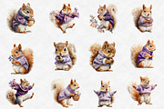 Watercolor Spring Squirrel Clipart, an Illustration by Designworld (Thumbnail 2 of 6)