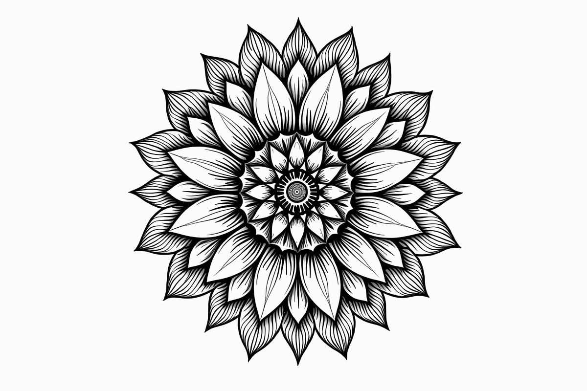 Mandala Art Line Drawing Pack Set, an Illustration by yasushie (Photo 9 of 11)