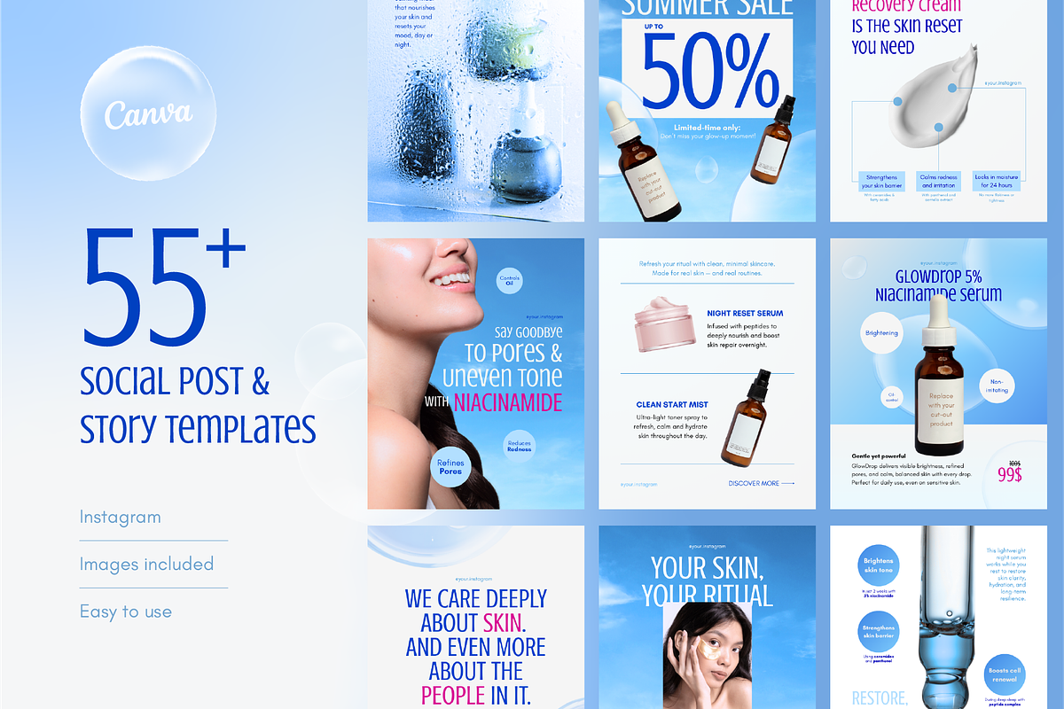 FRESH-Beauty Instagram Canva Templates