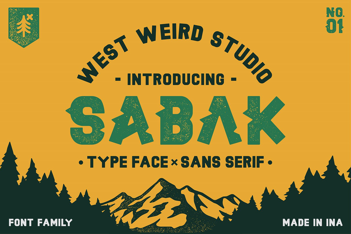 SABAK Sans Serif Style, a Sans Serif Font by West Weird (Photo 1 of 9)