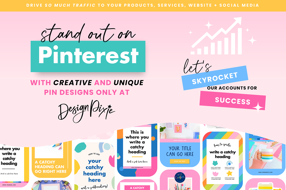 Colorful Pinterest Pin Templates, a Social Media Template by Design Pixie (Photo 5 of 5)