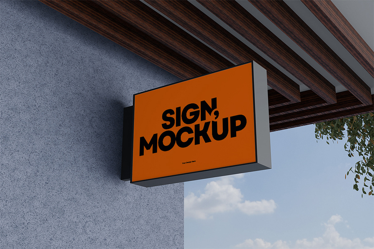 Sign Mockup, an Advertising Mockup by xavier_studio (Photo 3 of 5)
