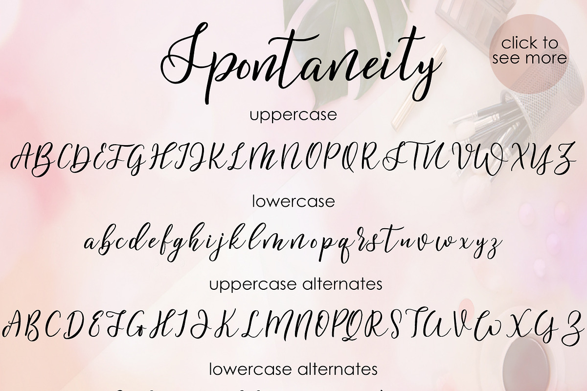 Spontaneity - script font preview 6