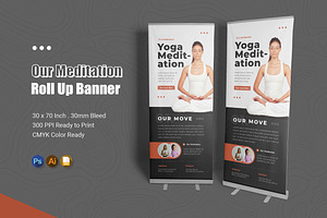 Our Meditation Roll Up Banner, a Print Template by Esensifiksi.studio