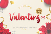 Valentins + Bonus 2 Font, a Script Font by khurasan (Thumbnail 1 of 8)
