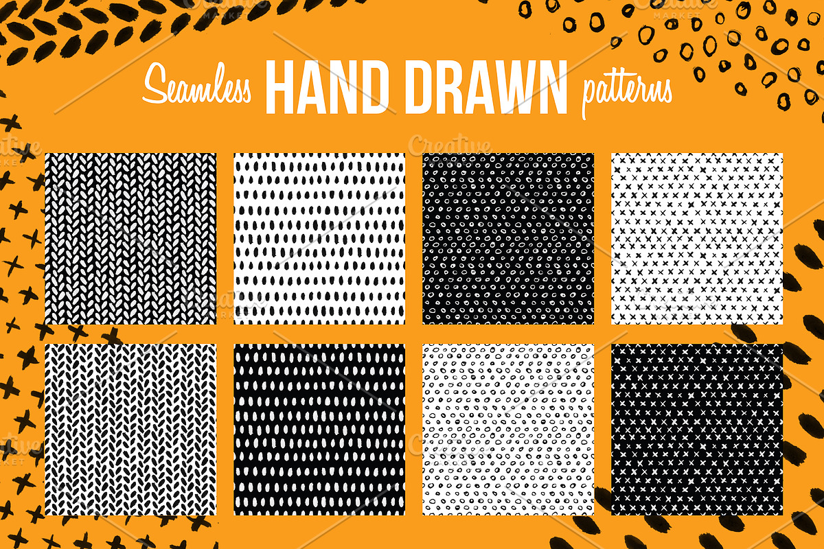 Seamless hand drawn patterns, a Pattern Graphic by The Odd Seed (Photo 4 of 8)