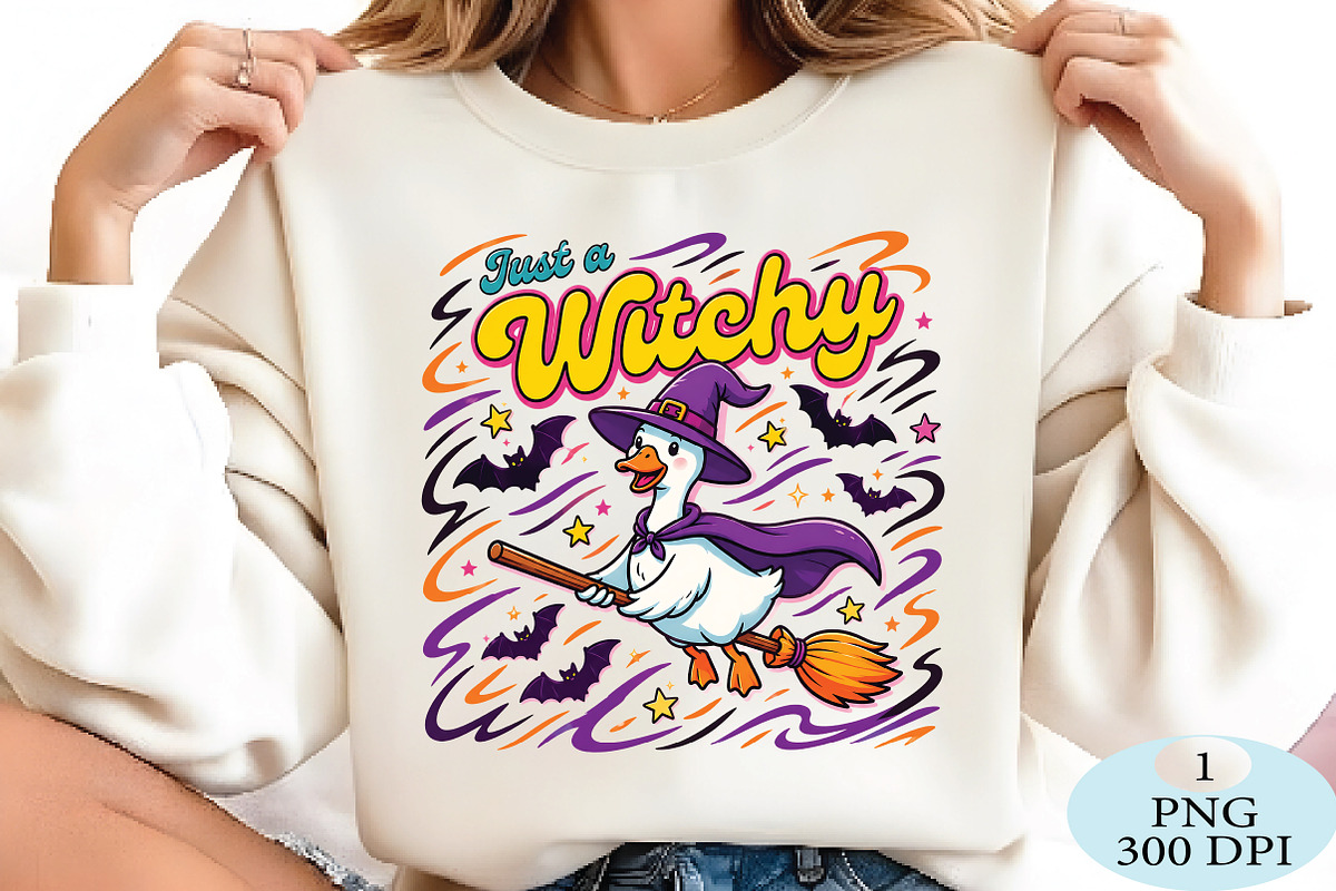 Just a Witchy Goose Halloween Stripe, a Seasonal Illustration by Daily.Designs (Photo 2 of 5)