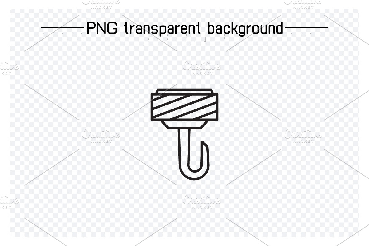 Winch Crane Hook Line Icons, an Outline Icon by Designfour (Photo 2 of 7)