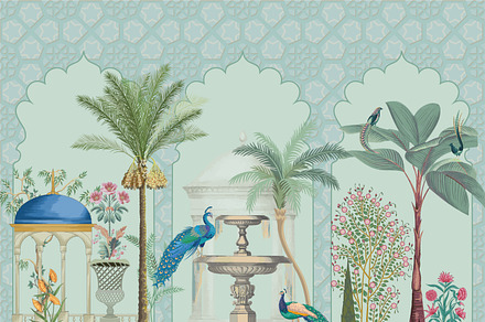 Moroccan decorative wallpaper, an Object Illustration by Mughal Wallpaper