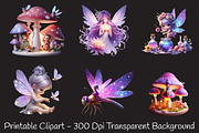 Magical Garden Purple Fairies Png, an Illustration by RobertsArt (Thumbnail 5 of 7)