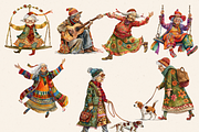QUIRKY HIPPIE GRANDPARENTS CLIPART, a Person Illustration by Daring Digies (Thumbnail 6 of 14)