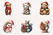Watercolor - Cute Animals Png, a Seasonal Illustration by CreationArt (Thumbnail 3 of 7)