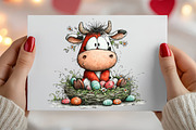 Whimsical Easter Cow Clipart Bundle, an Illustration by Canvas Craft (Thumbnail 4 of 6)
