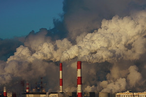 The smoke from pipes of the plant