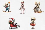 Cute Christmas Skeleton PNG Clipart, an Illustration by CrexoraLab (Thumbnail 2 of 5)