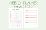 Weekly Planner A5 Inserts, a Stationery Template by EasyLifePlanners (Thumbnail 5 of 5)