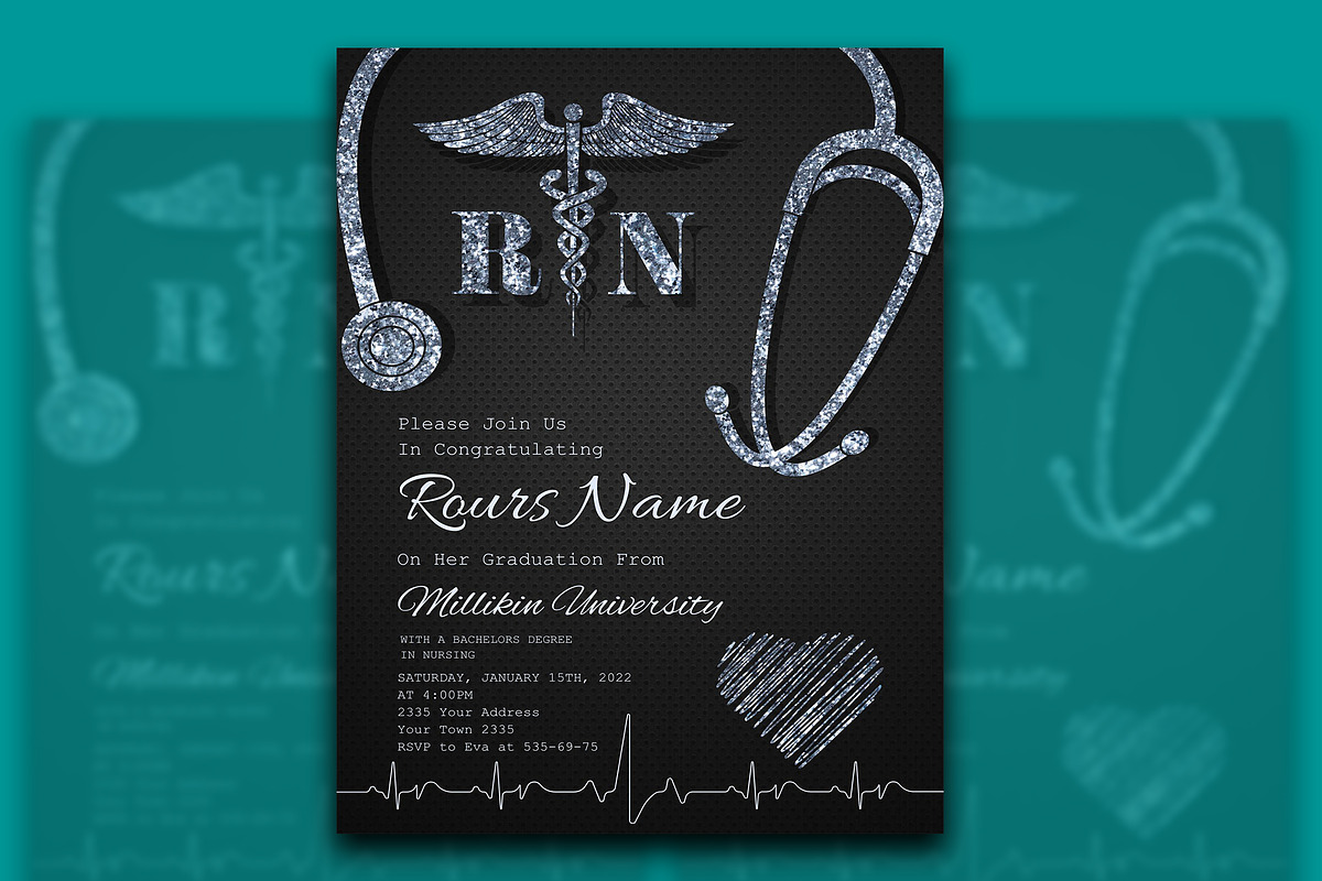 Nursing Graduation Invitation, a Flyer Template by iloveTemplate (Photo 3 of 3)