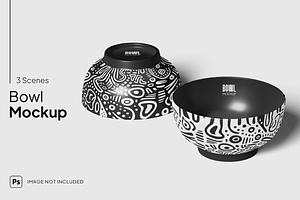 Ceramic Bowl Mockup with Lid, a Household Mockup by graphicsauce