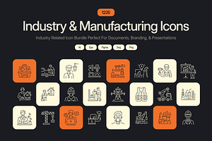 Industry and Manufacturing Icon, an Outline Icon by Prosymbols