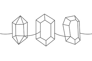 Precious stone gems one line, an Object Illustration by GraphiShop