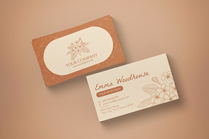 Brown Floral Business Card