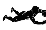 Rugby Player Silhouette Pack, an Illustration by Amazin_art (Thumbnail 18 of 31)