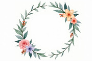 Elegant Watercolor Floral Wreaths, an Illustration by Creativeshirt (Thumbnail 5 of 11)