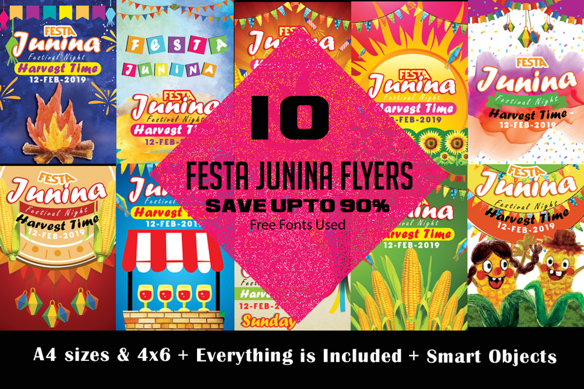 10 Festa Junina Flyer Bundle, a Flyer Template by Design Up (Photo 1 of 11)