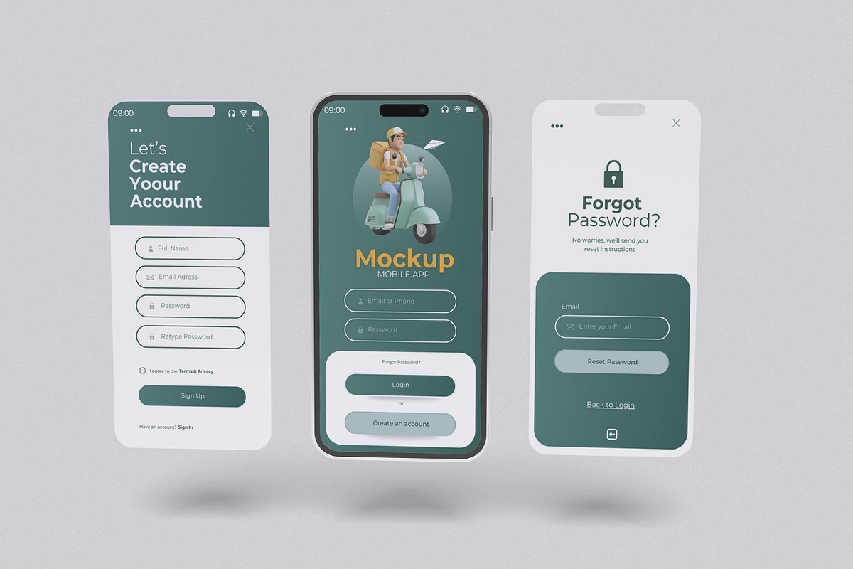 Mobile App Mockup, an iPhone Mockup by xavier_studio (Photo 2 of 5)
