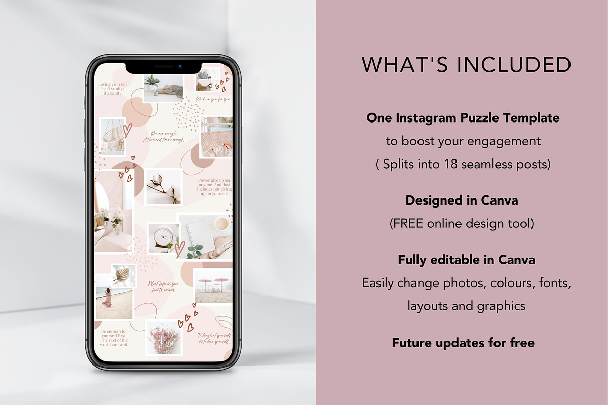 Self love Instagram Puzzle Canva, a Social Media Template by DeeBeeDesign (Photo 6 of 10)