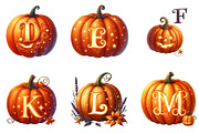 Carved Pumpkin Letter Bundle, an Illustration by DreamArtGraphic (Thumbnail 4 of 5)