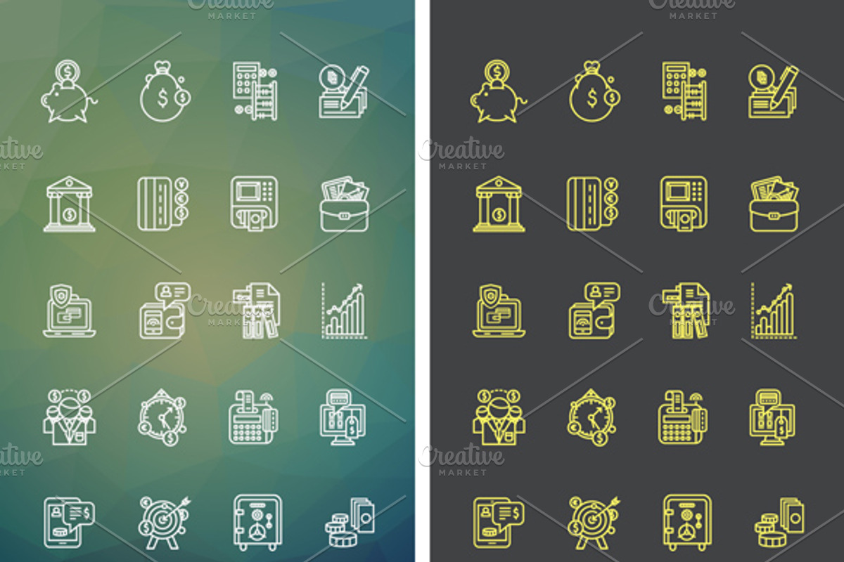 Set Icons Theme of Success Business