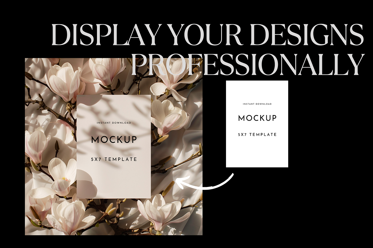 Magnolia 5x7 Wedding Mockup PSD, a Mockup by PhoebeCreates (Photo 3 of 6)