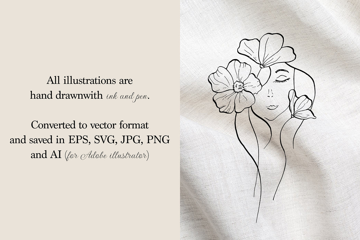 WOMEN - line art collection, an Illustration by Navenzeles (Photo 3 of 14)