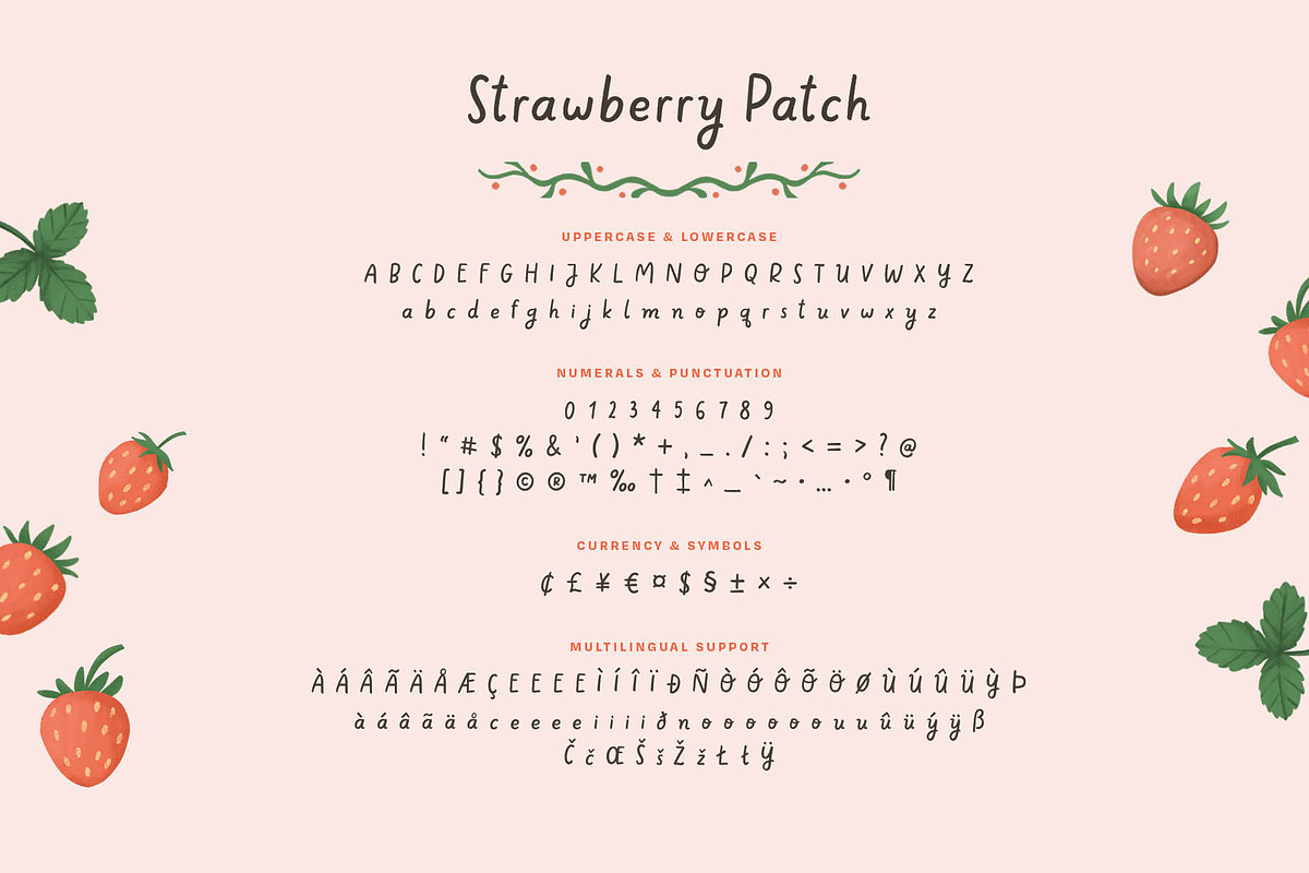 Strawberry Patch - Font & Clipart, a Handwritten Font by Pencil Twist (Photo 2 of 10)