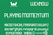 Playing Momentum font, a Sans Serif Font by weknow (Thumbnail 1 of 8)