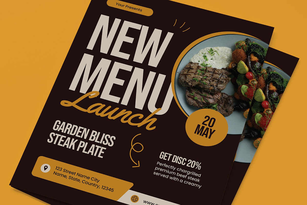 New Menu Launch Flyer, a Flyer Template by graphicook (Photo 2 of 3)