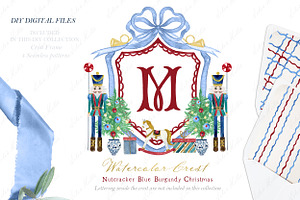 Nutcracker Burgundy Blue Crest