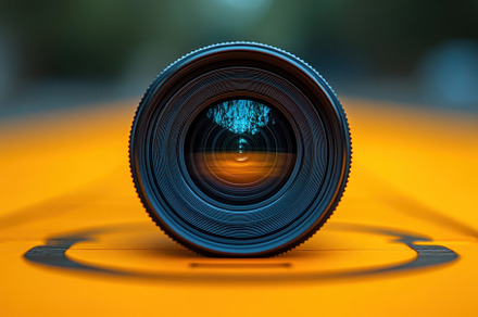 Close-up of a camera lens positioned, a Photo by Tanuart