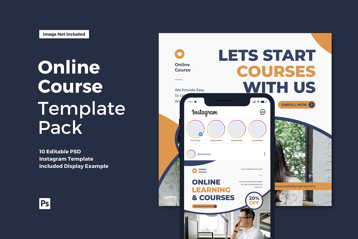 Online Course Instagram Post, a Social Media Template by CavenArt (Photo 1 of 5)