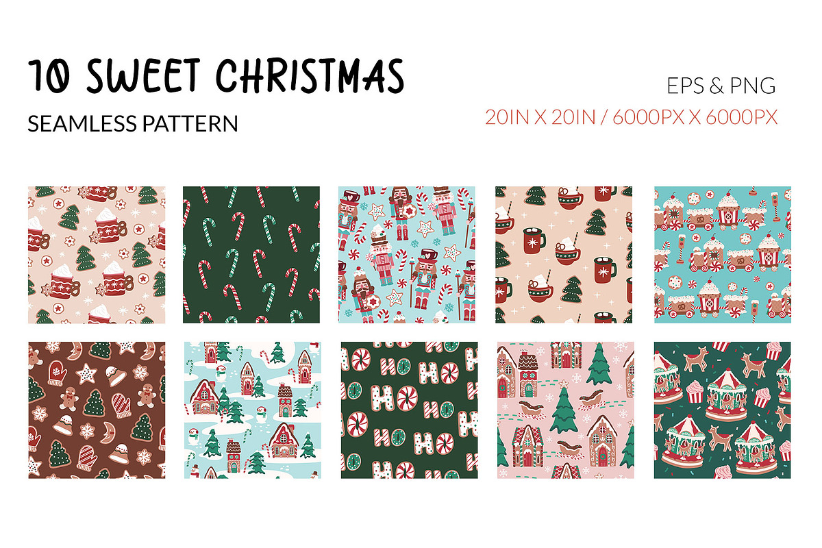 Sweet Christmas Cookies Pattern Set, a Pattern Graphic by CreativeChristiana (Photo 2 of 12)
