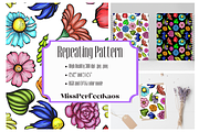 Flower Power - Repeat Pattern, a Pattern Graphic by MissPerfectKaos (Thumbnail 2 of 4)