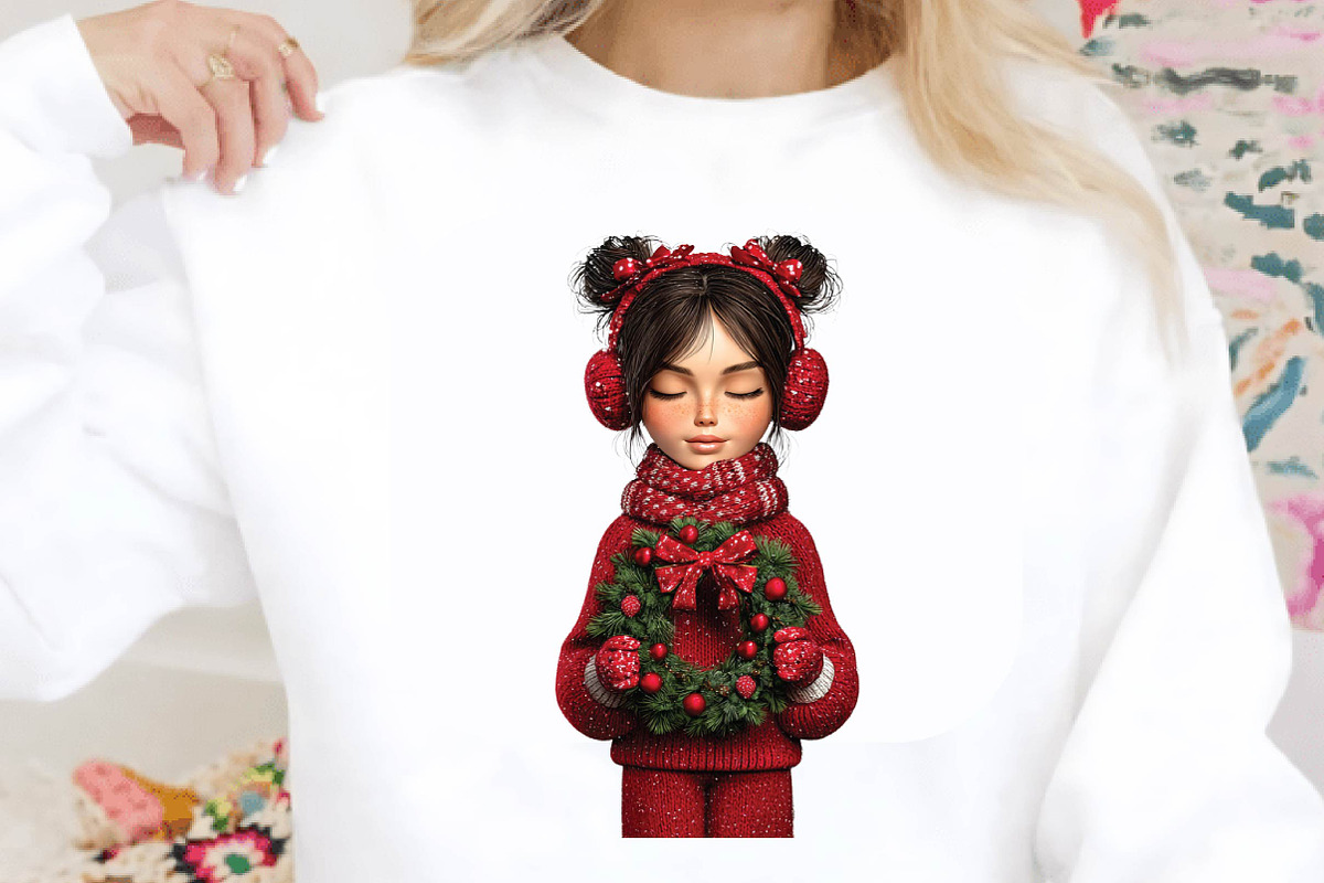 Whimsical Christmas Girl Clipart Bun, a Healthcare Illustration by SVGArt (Photo 7 of 9)