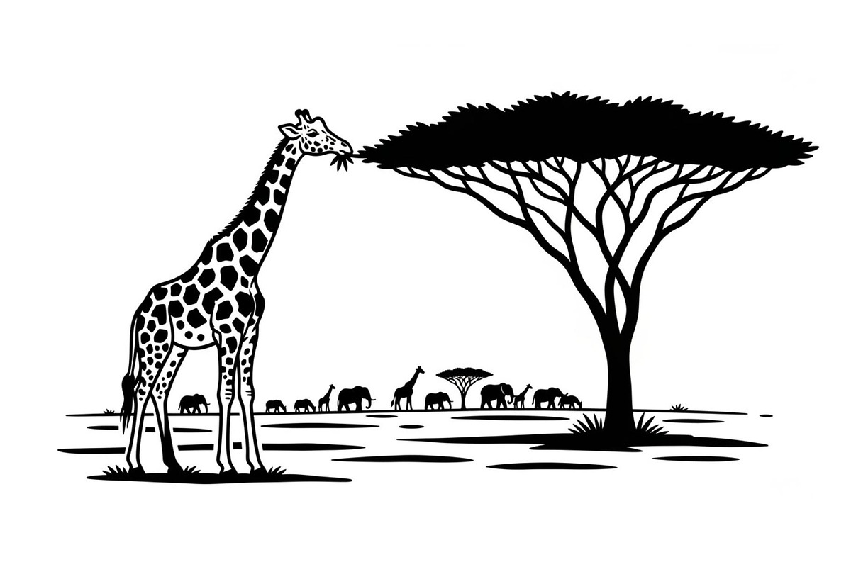 Giraffe Safari Silhouette Vector Bun, an Illustration by Designer_Momina (Photo 42 of 51)