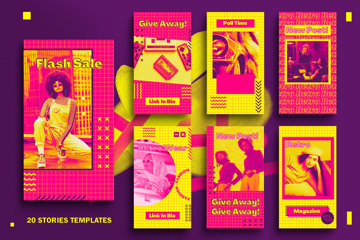 Retro Vibes Canva Instagram Template, a Social Media Template by Vectorheroes (Photo 8 of 8)