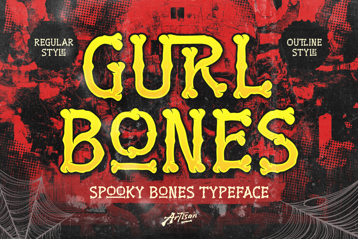 Gurl Bones - Spooky Bone Display, a Symbol Font by Artisan Themes (Photo 1 of 11)