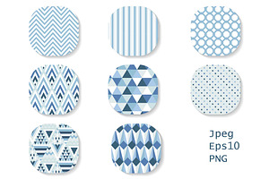 8 Seamless Geometric Vector Patterns